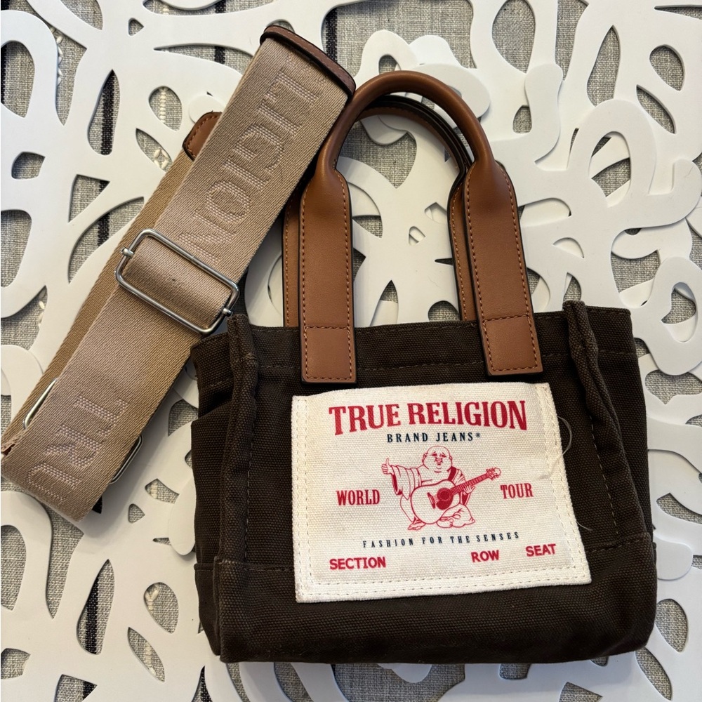 True Religion Brown Canvas Belt Bag